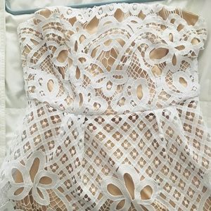 lace strapless dress